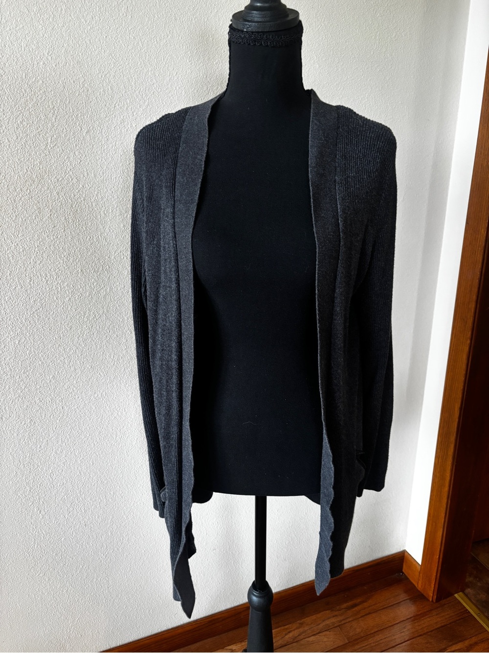 Womens APT.9 Open-Front Charcoal Gray Cardigan size Medium